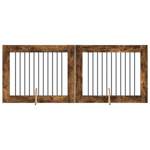 vidaXL Врата за кучета с поставки 2 pcs Опушен дъб 100 x 80 cm