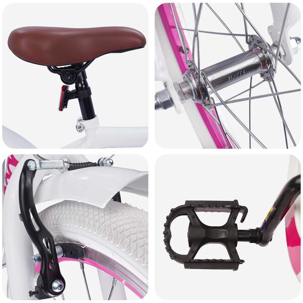 vidaXL Детски Велосипед 18 инча за 5-7 години Бяло