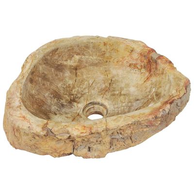 vidaXL Мивка, 45x35x15 см, фосил камък, кремава