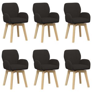 vidaXL Въртящи се трапезни столове 6 pcs Букле Черно 54 x 58 x 87 см