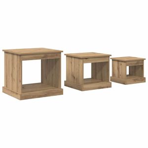 vidaXL Масичка за кафе 3 бр. Дъб 48 x 45 x 45 см Инженерна дървесина