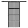 vidaXL Плъзгаща се врата с комплект обков Черно 90x205 cm