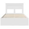 vidaXL Рамка за легло с чекмедже Бяло 120 x 200 cm Инженерна дървесина