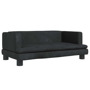 vidaXL Детски диван, черно, 80x45x30 см, кадифе