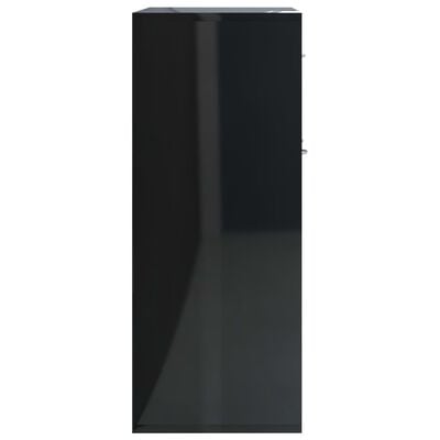vidaXL Бюфет, черен гланц, 88x30x70 см, ПДЧ