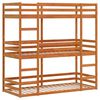 vidaXL Триетажно легло, восъчнокафяво, 90x200 см, борово дърво масив