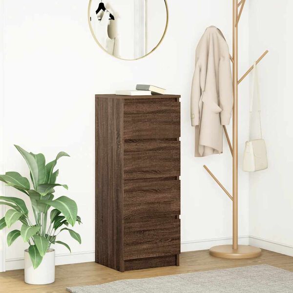 vidaXL Сайдборд, кафяв дъб, 37,5x35x99 см, инженерно дърво