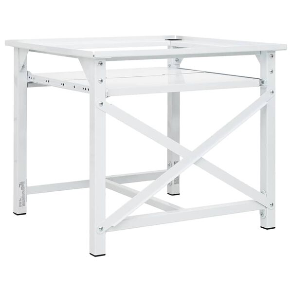 vidaXL Поставка за пералня с издърпващ се рафт, бяла