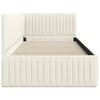 vidaXL Ъглова рамка за легло с таблото Крем 90 см x 200 см Кадифе
