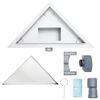 vidaXL 2 в 1 триъгълна душ дренаж Сребрист 32 x 32 x 7,5 см