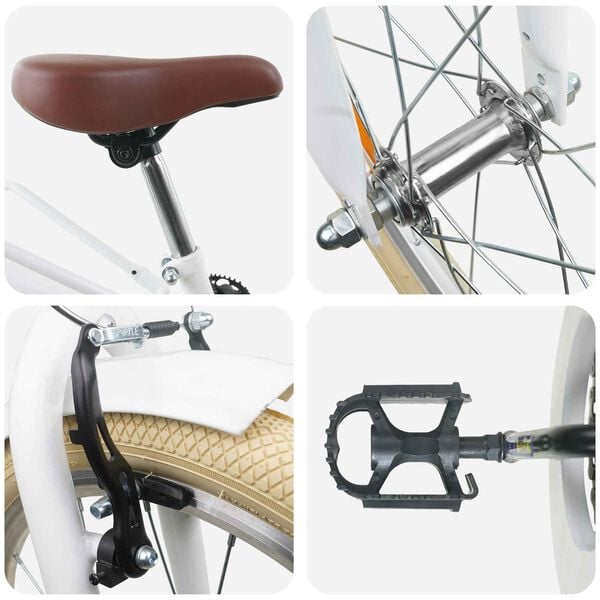 vidaXL Детски Велосипед 20 инча 6-11 Бяло