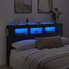 vidaXL LED горна табла, черна, 180x18,5x103,5 см, инженерно дърво