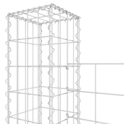 vidaXL U-образна габионна кошница с 5 стълба, желязо, 500x20x200 см