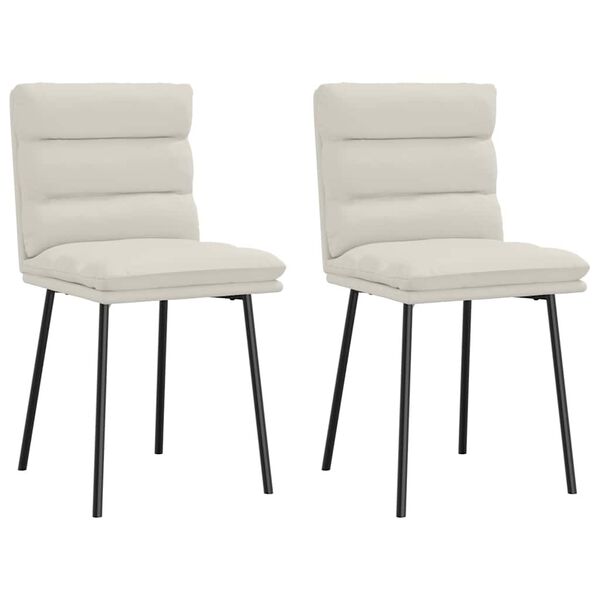vidaXL Трапезни столове, 2 бр, кремави, кадифе