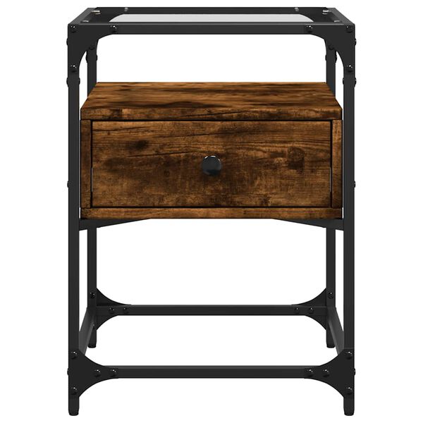 vidaXL Нощни шкафчета 2 бр опушен дъб 40x40x55 см инженерно дърво