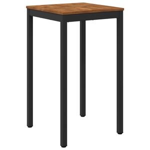 vidaXL Градинска бар маса Естествено и черно 60 x 60,5 x 105 см