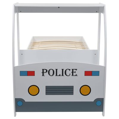 vidaXL Детско легло полицейска кола с бюро, 90x200 cм