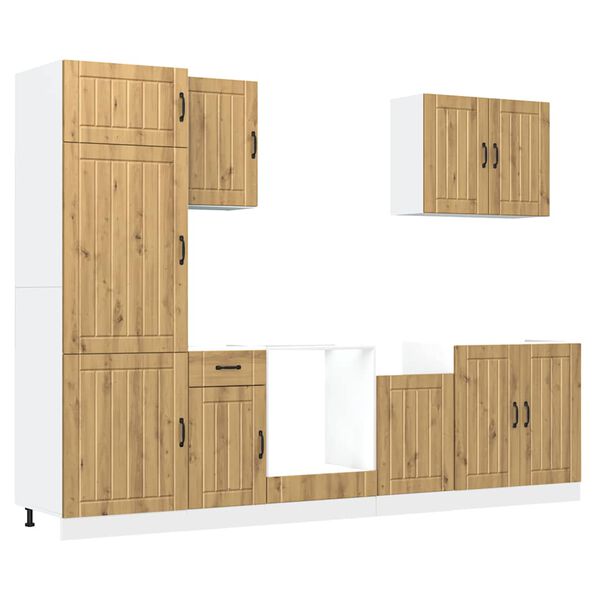 vidaXL Комплект кухненски шкафове от 7 части Lucca, инженерно дърво