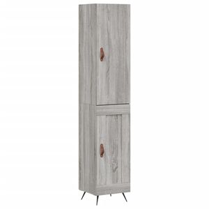 vidaXL Висок шкаф, сив сонома, 34,5x34x180 см, инженерно дърво