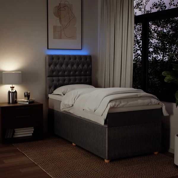 vidaXL Боксспринг легло с матрак, таупе, 80x200 см, плат