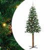 vidaXL Тясно коледно дърво Зелен 210 cm ПВЦ и масивно борово дърво