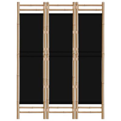 vidaXL Сгъваема 3-панелна преграда за стая 120 см бамбук и платно