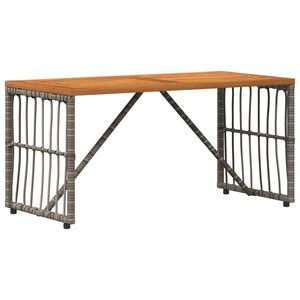 vidaXL Маса за открито Сив 80 x 40 x 40 cm Стомана и полиратан