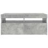 vidaXL ТВ шкаф с LED осветление, бетонно сив, 90x35x40 см