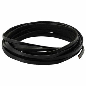 vidaXL Кожен ремък 1 Черно 200 x 0,3 см Кожа