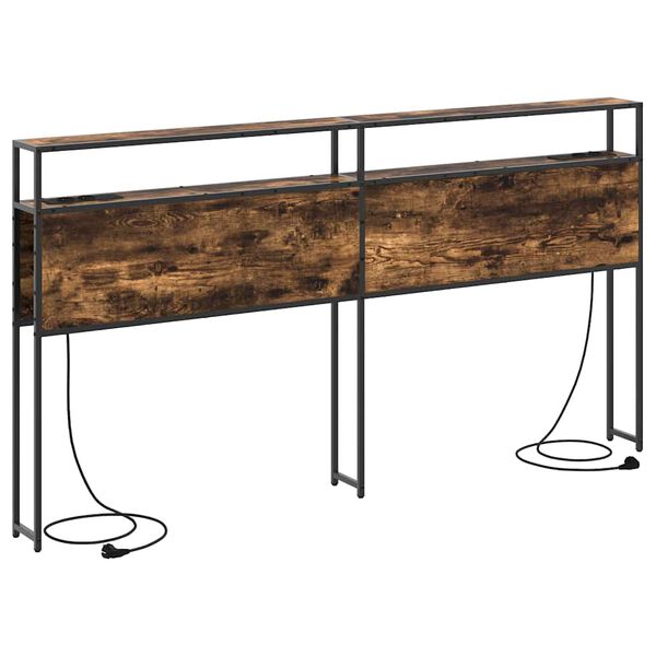 vidaXL Табла за съхранение с рафт Опушен дъб 180 cm Инженерно дърво