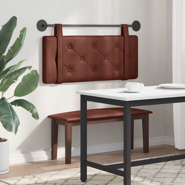 vidaXL Висяща табла Лъскаво кафяво 100 cm Антично PU