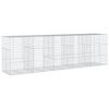 vidaXL Габионна кошница с покритие, 500x100x150 см, поцинковано желязо