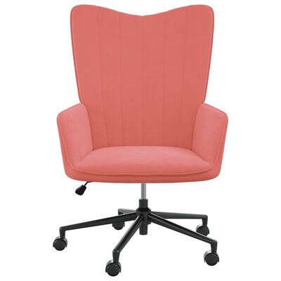 vidaXL Релаксиращ стол, розов, кадифе
