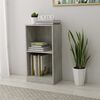 vidaXL Библиотека, бетонно сива, 40x24x75 см, инженерно дърво