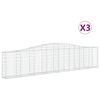 vidaXL Габионни кошници арка 3 бр 400x30x80/100 см поцинковано желязо
