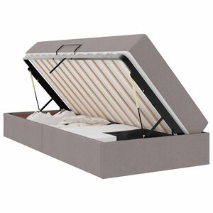 vidaXL Легло с място за съхранение и матрак с матрак Таупе 90 x 190 cm