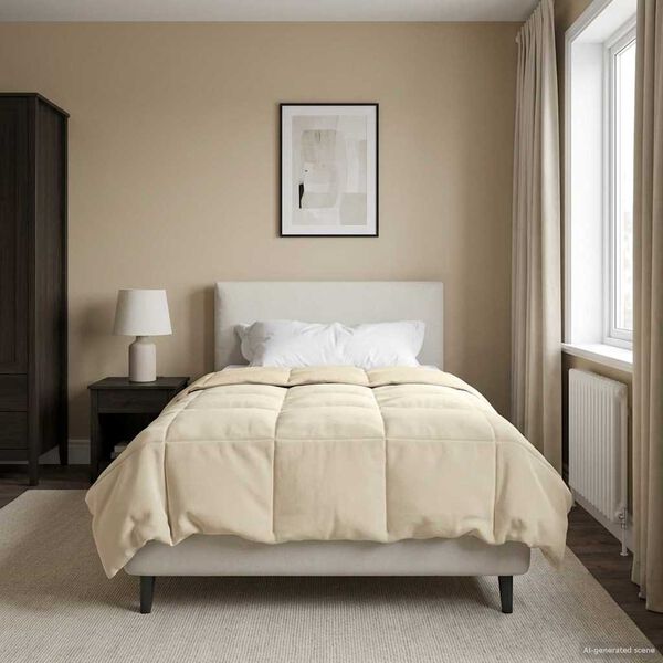 vidaXL Зимен юрган Патичено Крем 140 x 200 cm Микрофибър