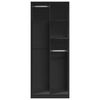 vidaXL Гардероб, черен, 80x50x200 см, инженерно дърво