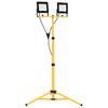 vidaXL LED прожектор със статив, 2x50 W, студено бяло
