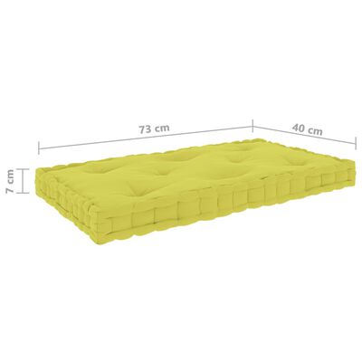 vidaXL Палетни възглавници за под, 4 бр, ябълковозелени, памук