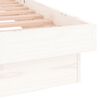 vidaXL Рамка за легло с LED осветление бяла 160x200 см масивно дърво
