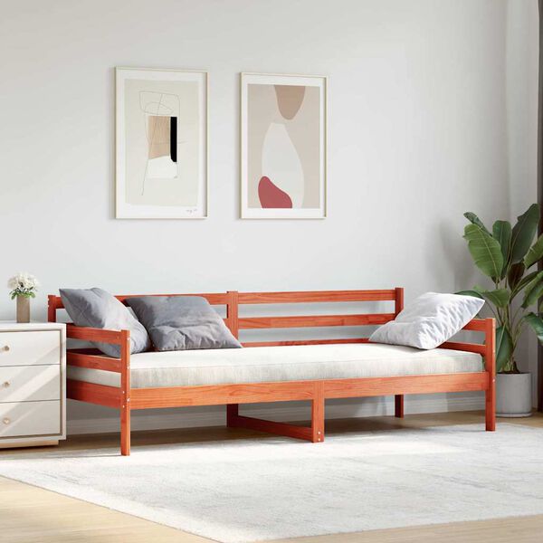 vidaXL Дневно легло Кафяво с восъчно покритие Солидно борово дърво