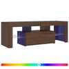 vidaXL ТВ шкаф с LED осветление, кафяв дъб, 120x35x40 см
