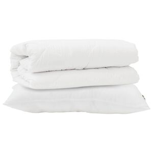 vidaXL Комплект завивки с възглавница 2 pcs Бяло Микрофибър