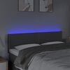 vidaXL LED горна табла за легло, тъмносива, 144x5x78/88 см, плат
