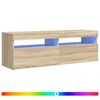 vidaXL ТВ шкаф с LED осветление, дъб сонома, 120x35x40 см