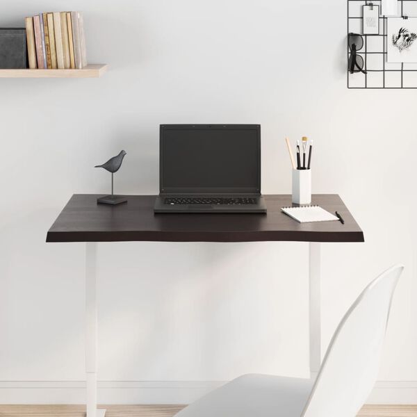 vidaXL Плот за маса тъмнокафяв 80x40x2 см обработен масивен дъб