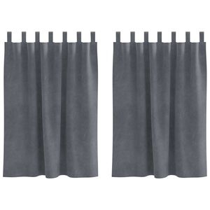 vidaXL Затъмняващи завеси 2 бр. Светлосиво 140 x 140 cm Кадифе