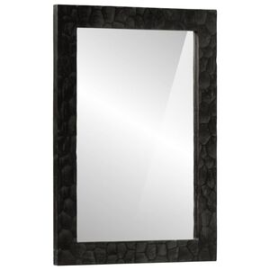 vidaXL Огледало за баня черно 50x70x2,5 см дърво манго масив и стъкло