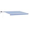 vidaXL Прибираща се тента Синьо и бяло 350 x 250 cm